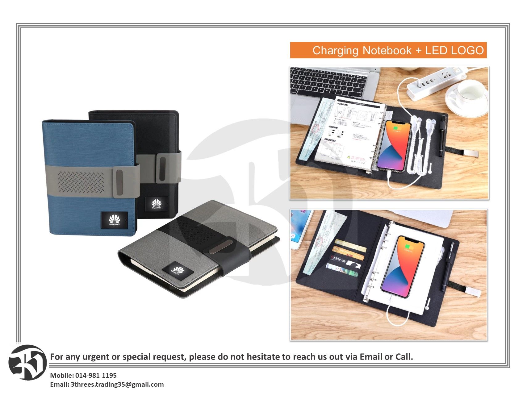 CHARGING NOTEBOOK WITH LED