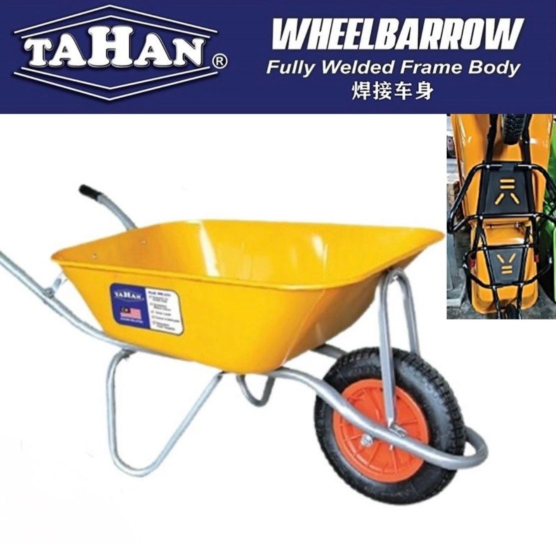 Tahan Kereta Sorong / Farm Heavy Duty Wheel Deep Barrow / Kereta Sorong - Yellow