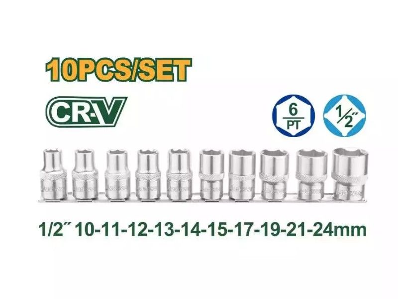 JADEVER 10 PCS 1/2" SOCKET SET JDST2410