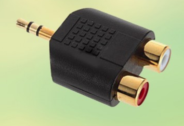 Audio 3.5mm (M) 2x RCA (F) Converter Adapter Splitter (S343)