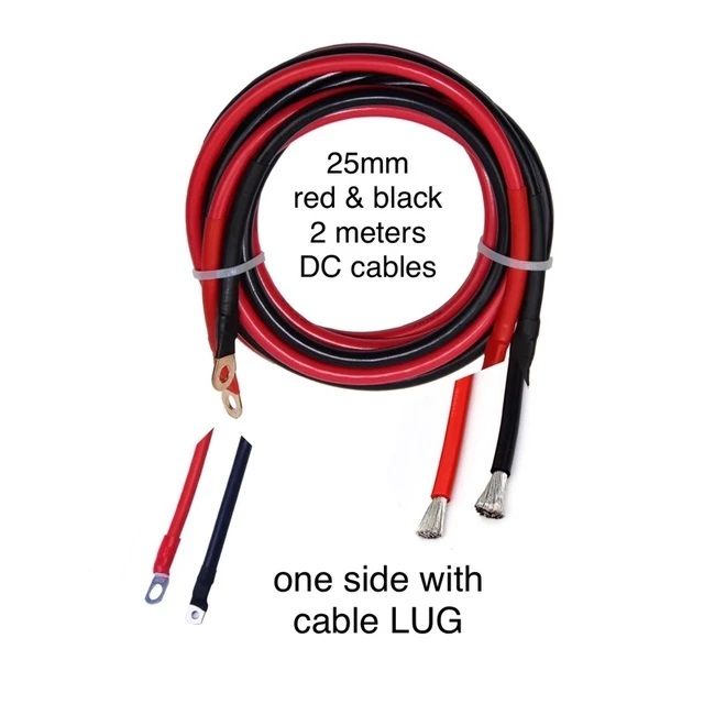 25mm Cables Solar Battery to Solar Controller, power supply connection with Battery Live DC wire