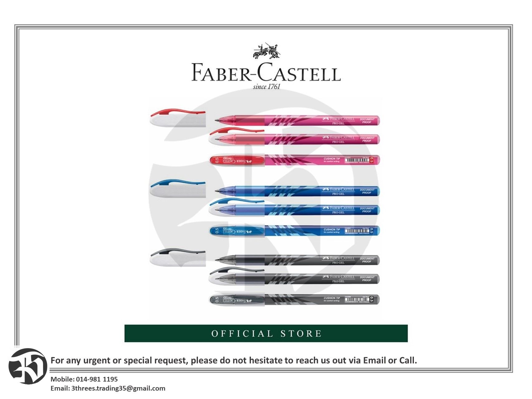 Faber-Castell Pro Gel Pen, Box of 10 pieces