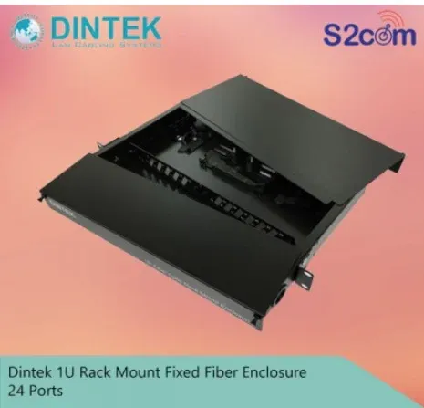 Dintek 1U Rack Mount Fixed Fiber Enclosure 24 Ports