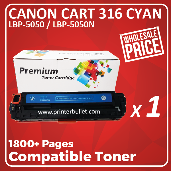 Canon 316 Cyan High Quality Colour Laser Toner Cartridge for Canon LBP-5050 / LBP5050N printer