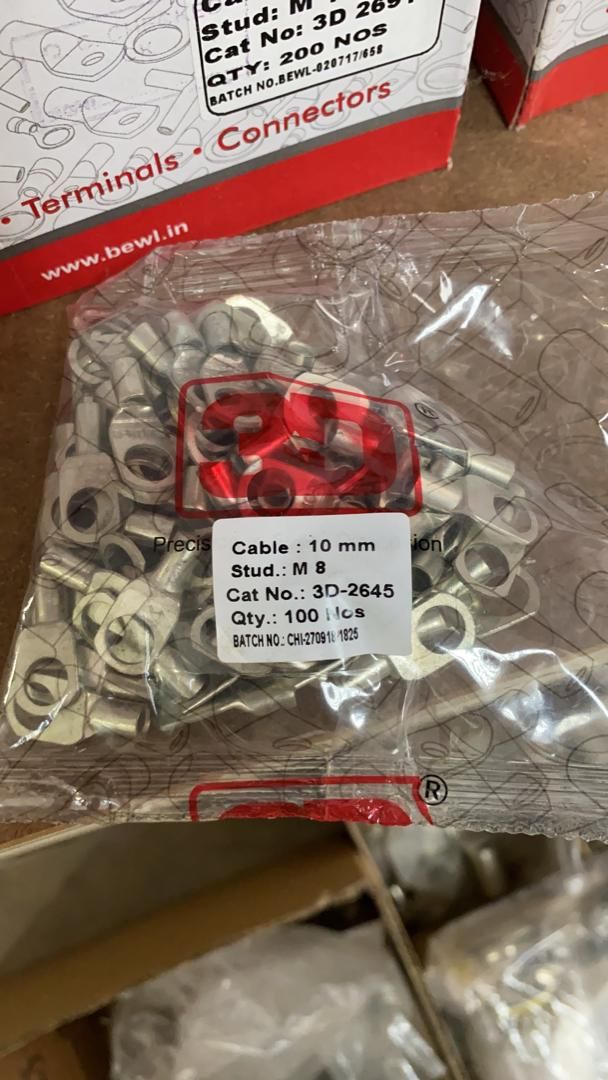 3D CABLE LUG 10MM X M8, 100PCS/PKT