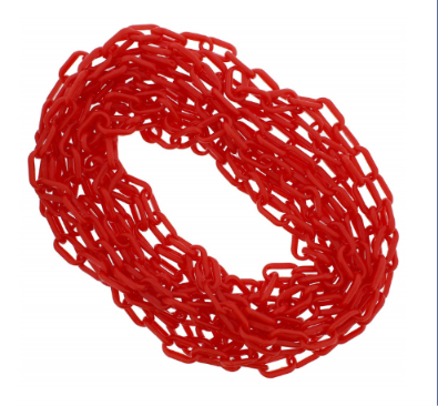 PICASAF PLASTIC CHAIN LINK 6MM X 25 METER l RANTAI PLASTIK l 塑料链条-RED