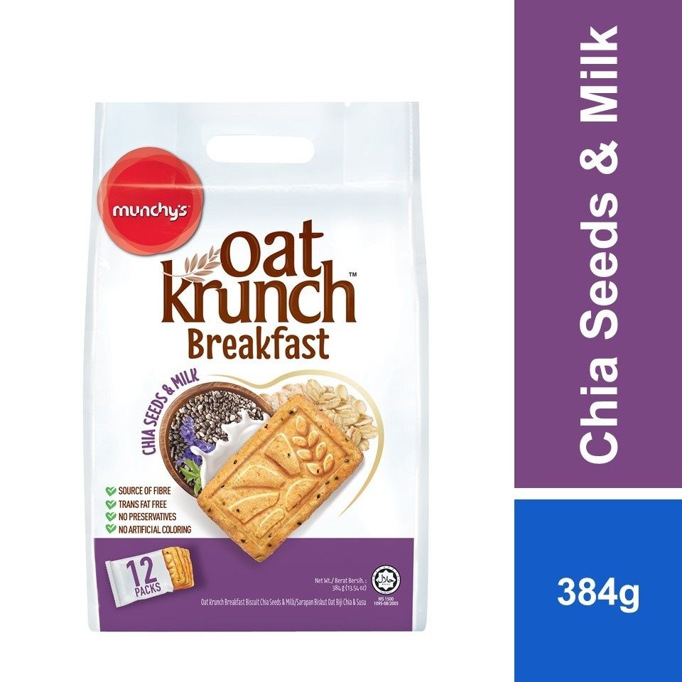 Munchy's Oat Krunch Breakfast Chia Seed & Milk 384g x 12s