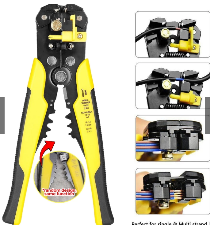 5 in 1 AUTOMATIC WIRE STRIPPER & CRIMPER Self Adjustable Crimper Pliers Cable Cutter Cable Clamp RANDOM COLOUR