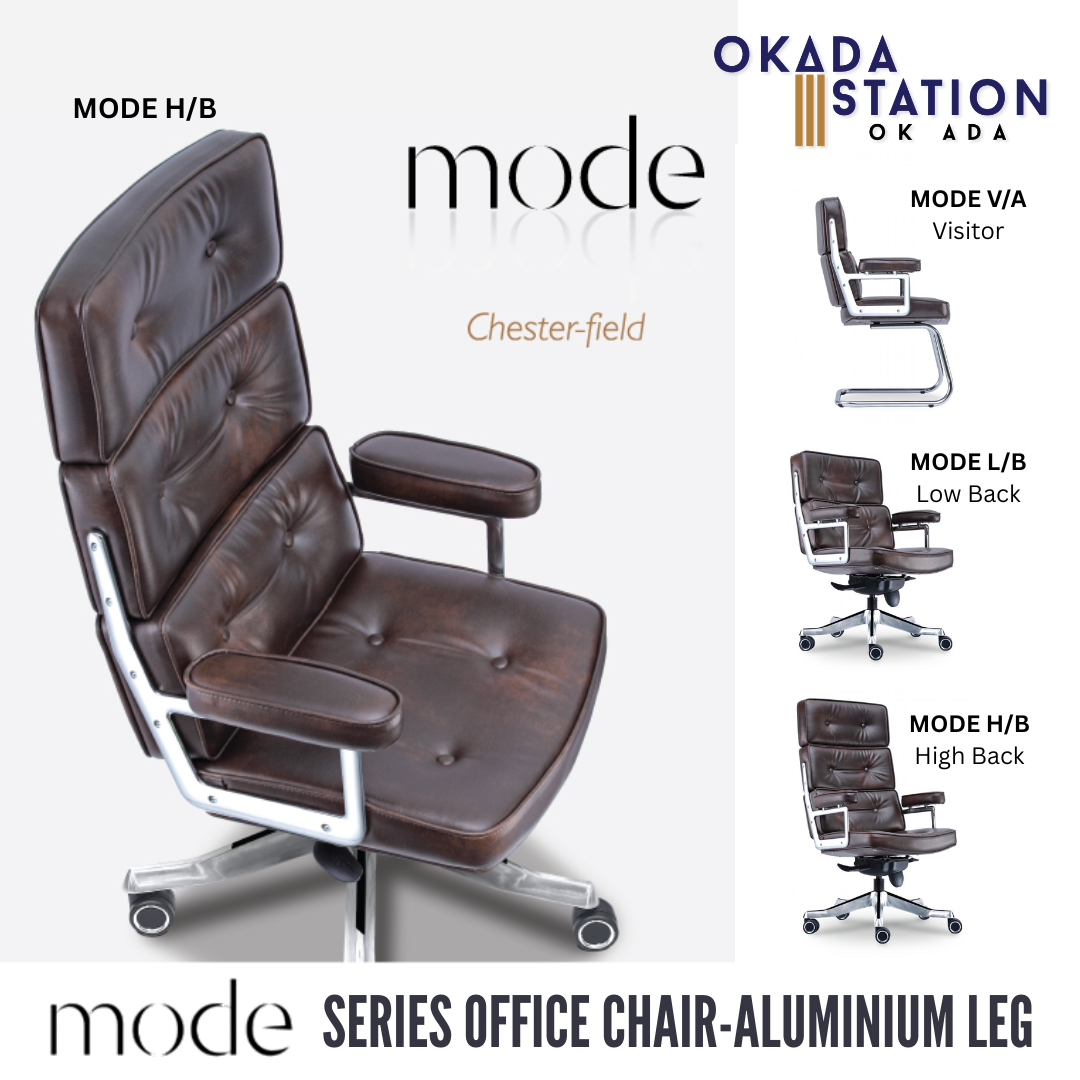 MODE ERGONOMIC OFFICE CHAIR - ALL SIZE / EXECUTIVE SERIES / OFFICE CONFERENCE CHAIR / OFFICE SWIVEL CHAIR / ERGONOMIC CHAIR / EXECUTIVE CHAIR / DIRECTOR CHAIR / CEO CHAIR / OFFICE CHAIR / ALUMINIUM BASE / FABRIC / PU LEATHER / MODE