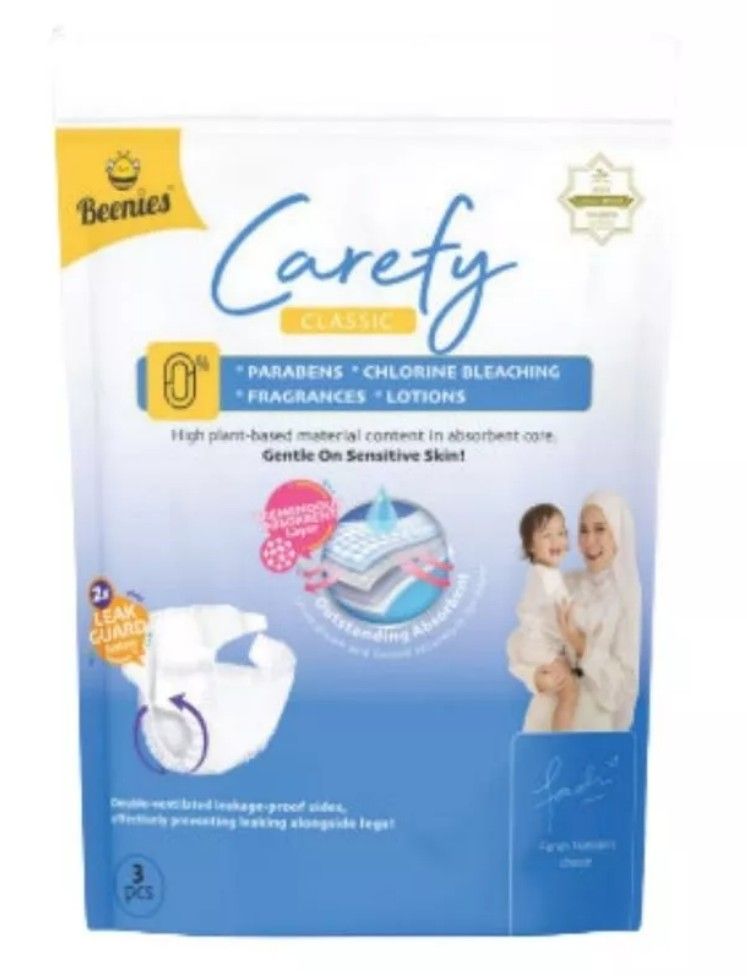 Beenies  Carefy Tape Disposable Baby Diapers Trial Pack 4in1 /3in1 -  10 pack 10pk 11130 NB tape SL-11120-11123-11130-11134-KK