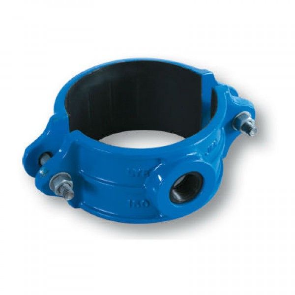 LYE Ductile Iron Saddle For UPVC Pipes 4" 100MM (DIA) x 1" 25MM with Fusion Bonded Epoxy Coating &Galvanized Bolts &Nuts (Drill Tap)