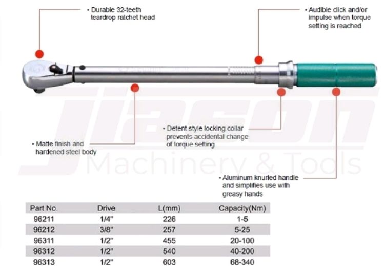 SATA 96211 DR A SERIES MECHANICAL TORQUE WRENCH 1-5NM
