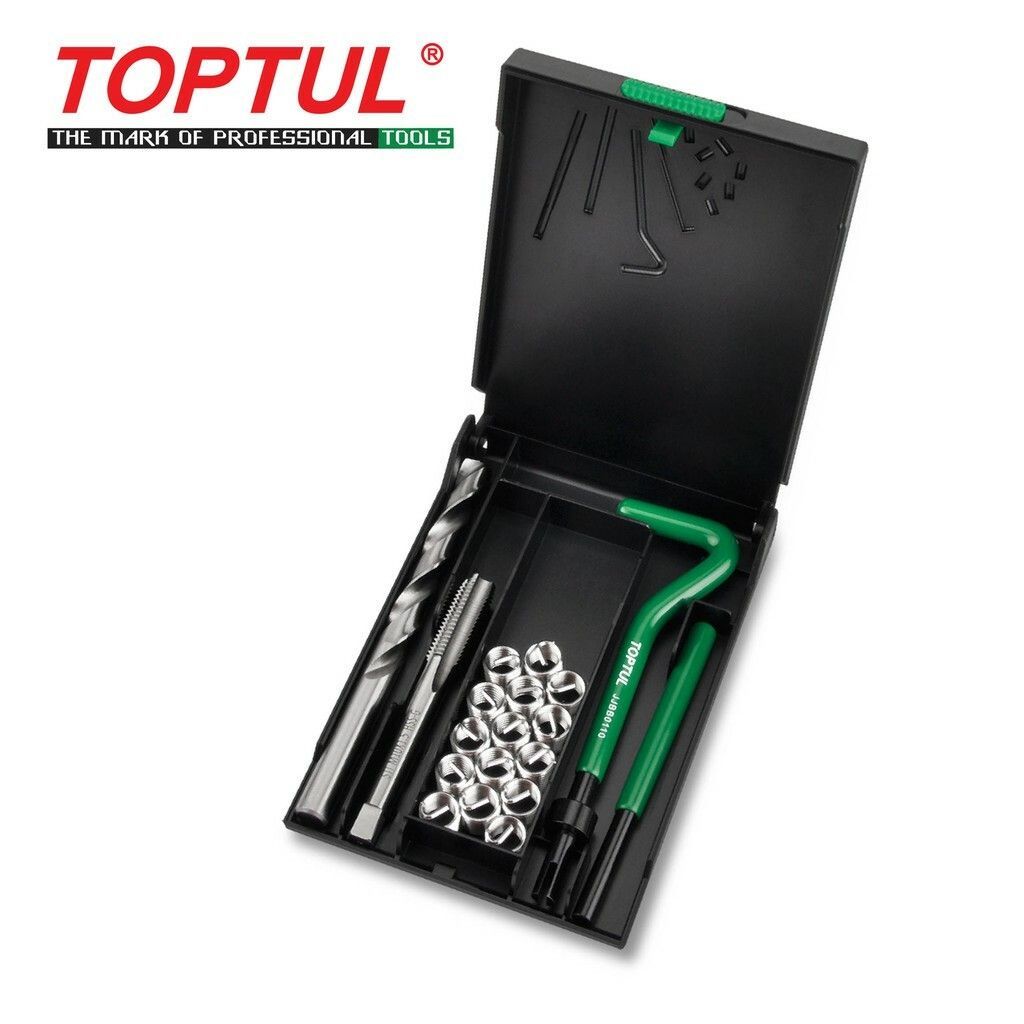 TOPTUL 19PCS PROFESSIONAL THREADED COIL-INSERT REPAIR KIT (M10 X 1.5) JGEW1901