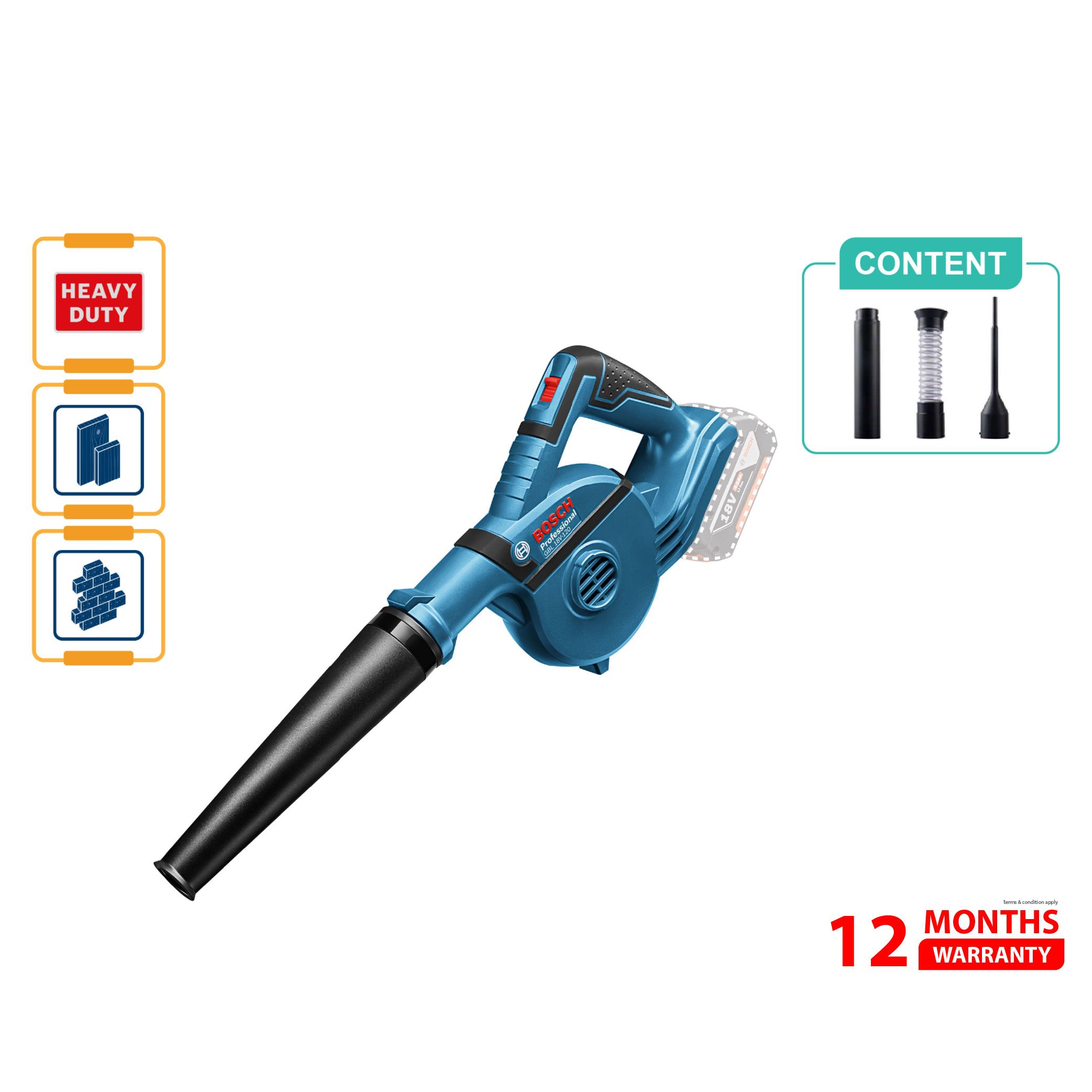 BOSCH GBL 18V-120 Cordless Blower (Solo) - 06019F51L0