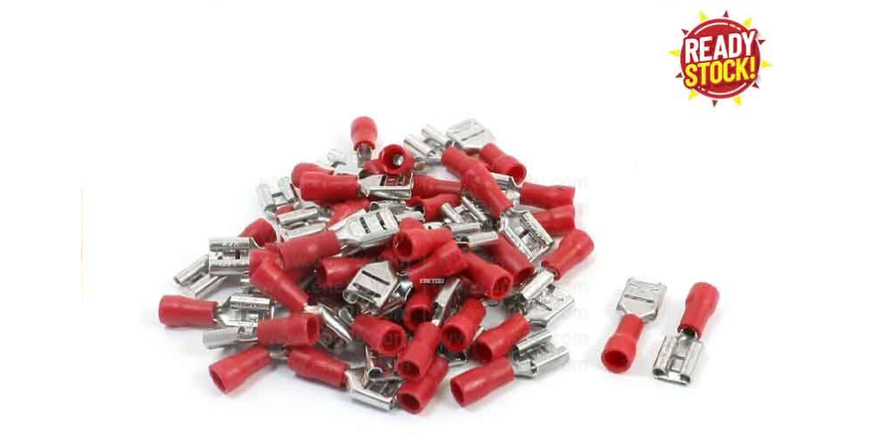 ATCA FDD1-250 VINYL INSULATED DOUBLE CRIMP FEMALE CONNECTOR (RED)
