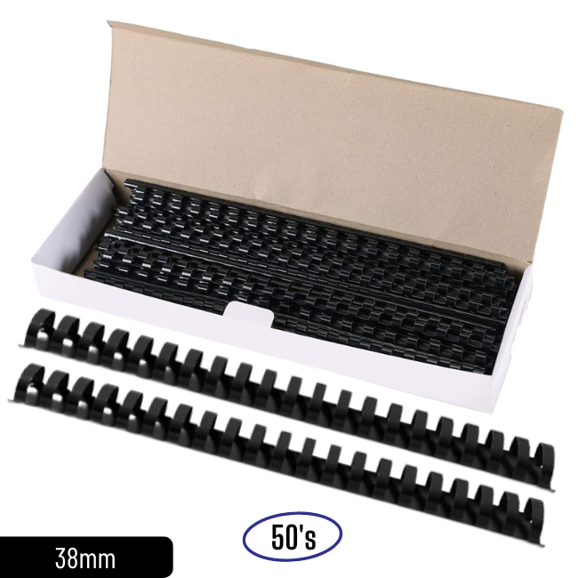 QP Comb Binder 21 Ring 38MM Black 50's/BOX