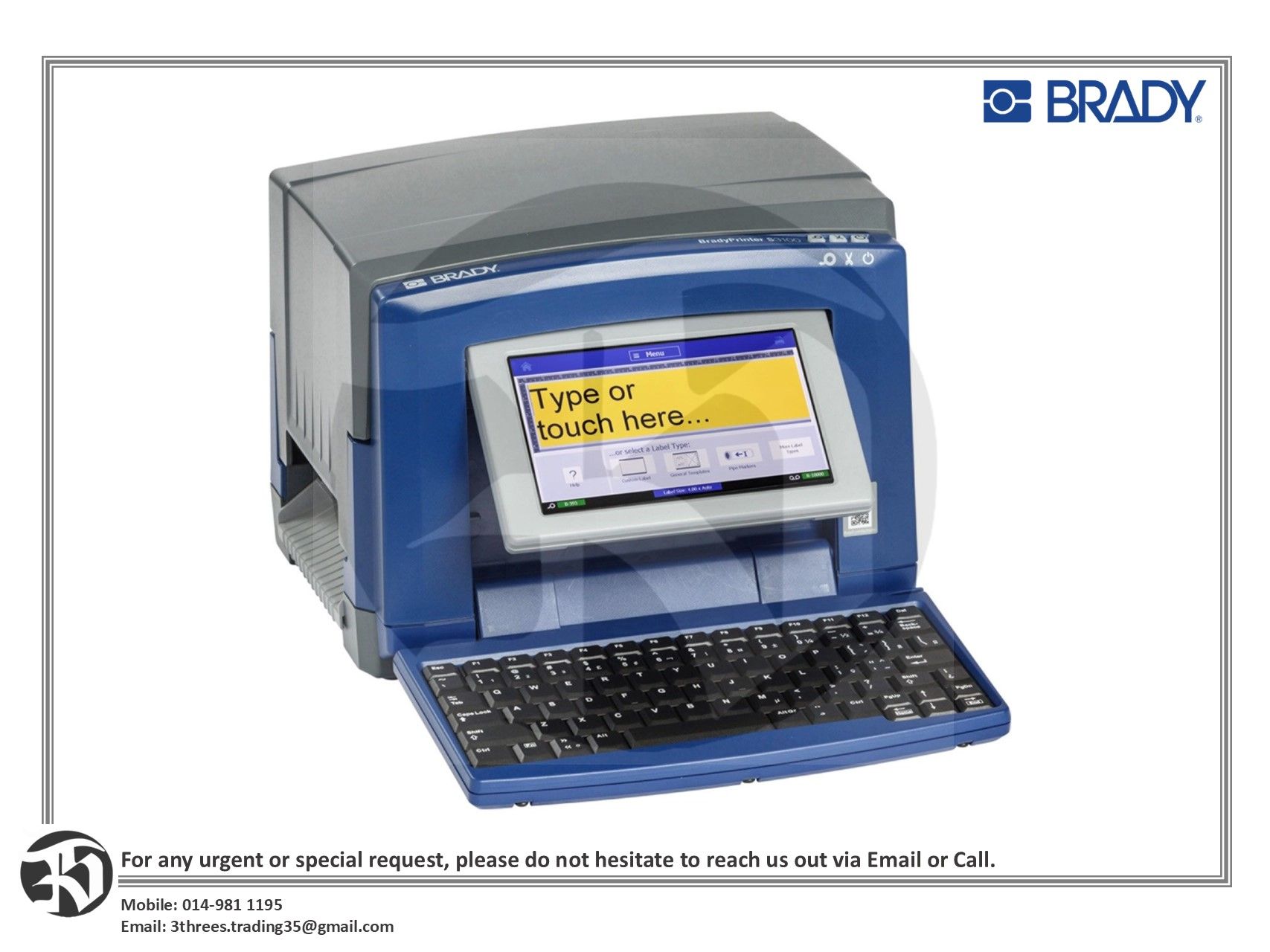 Brady S3100 Sign and Label Printer with Workstation Safety and Facility ID Software