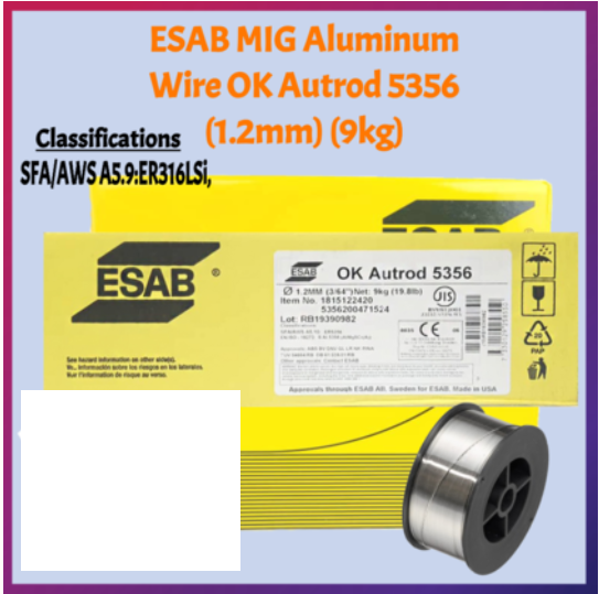 RIGHTWELL ESAB WELDING MIG ALUMINUM WIRE OK AUTROD 5356 (1.2MM) (9KG)