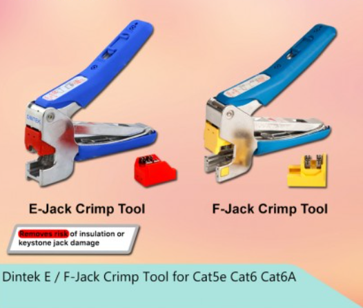 Dintek E-Jack / F-Jack Crimp Tool For Cat5e Cat6 Cat6A