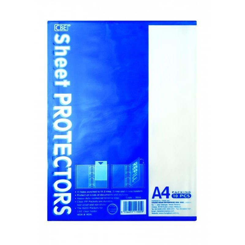 CBE A4 PROTECTOR SHEETS -10 SHEETS (80 MICRON THICKNESS) /CBE /Protector Sheets /CBE A4 Size Protector Sheet /Sheet Proctectoe