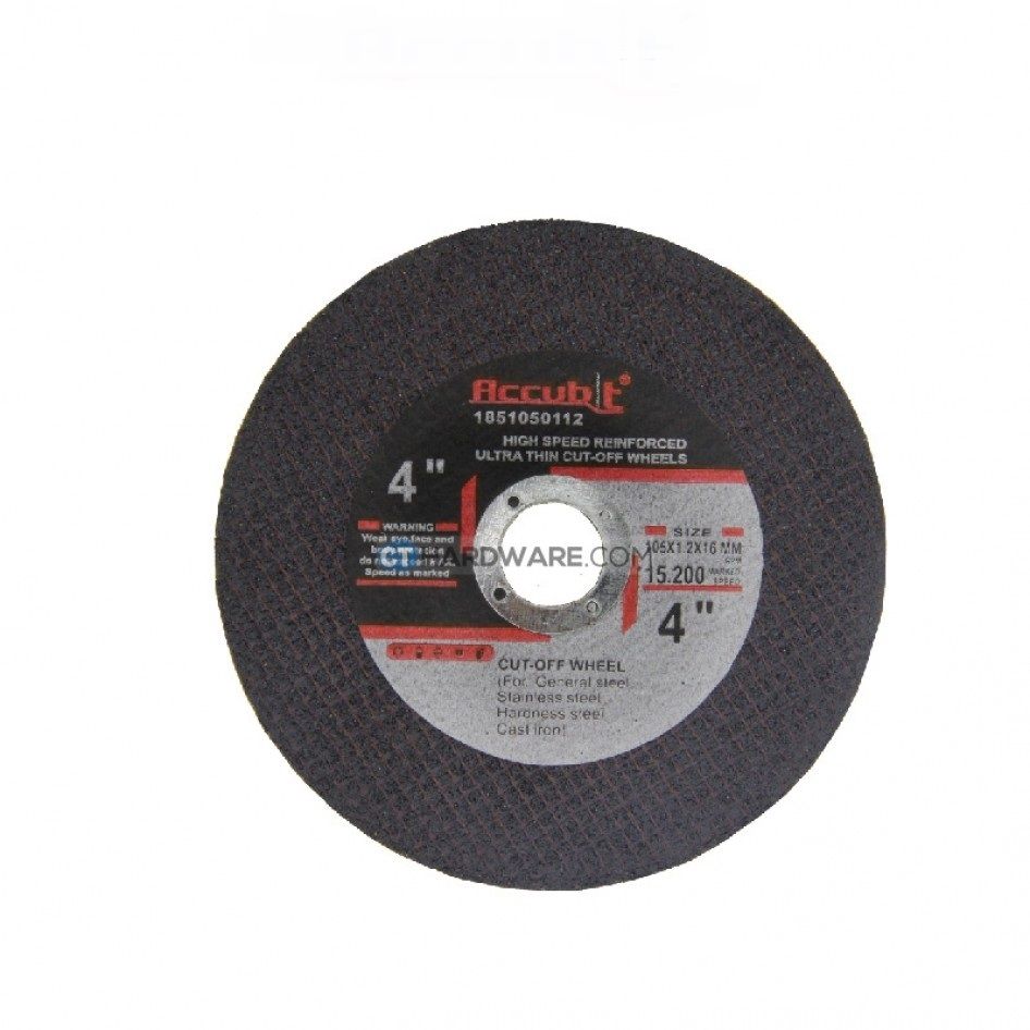 Accubit Cutting Disc Stainless Steel 4" 100 X 1.2 X 16Mm 1851050112