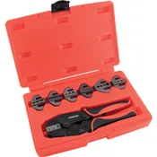 RATCHET CRIMPING TOOL C/WINTERCHANGEABLE JAWS 8PC