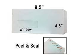 Envelope White Window 9.5" X 4.5"