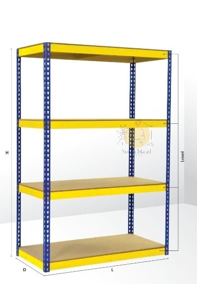 BOLTLESS RACK 4 SHELVES / RAK SERBAGUNA 4 TINGKAT (1200W X 450D X 1800H)