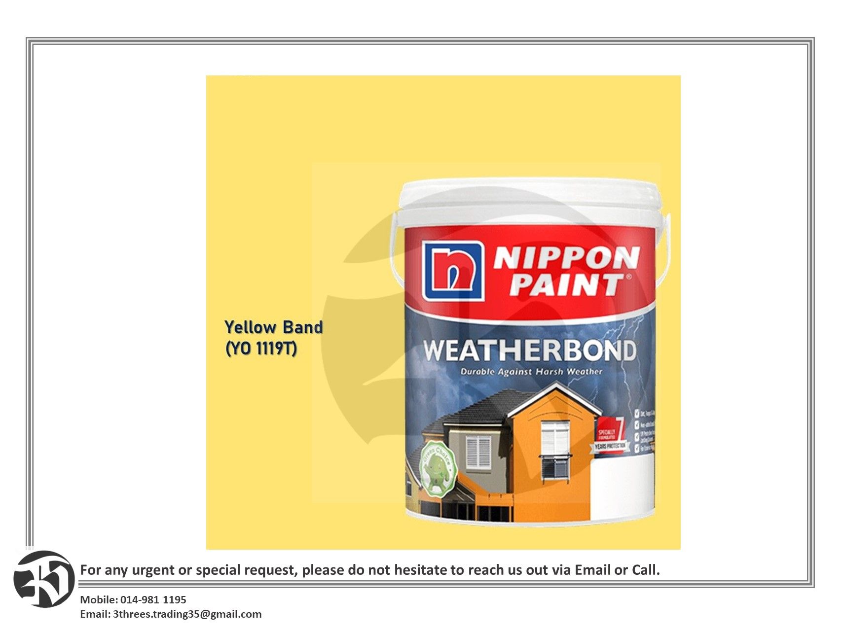 Nippon Paint Weatherbond Exterior - Yellow 5L