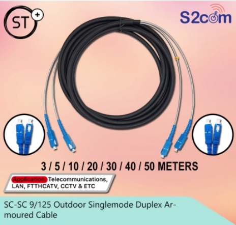 SC-SC 9/125 Outdoor Singlemode Duplex ARMORED Cable (SCSC-ODSM-D)