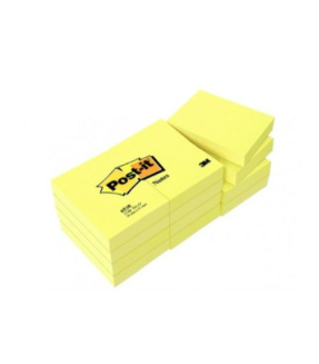 3M 653-12CY 1 1/2" X 2" POST-IT NOTES YELLOW (100 SHEETS) (38MM X 51MM)