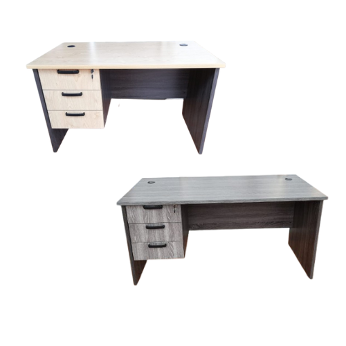 QP RECTANGULAR OFFICE TABLE WITH FIXED PEDESTAL 3 DRAWER (SIBU) 5 FEET