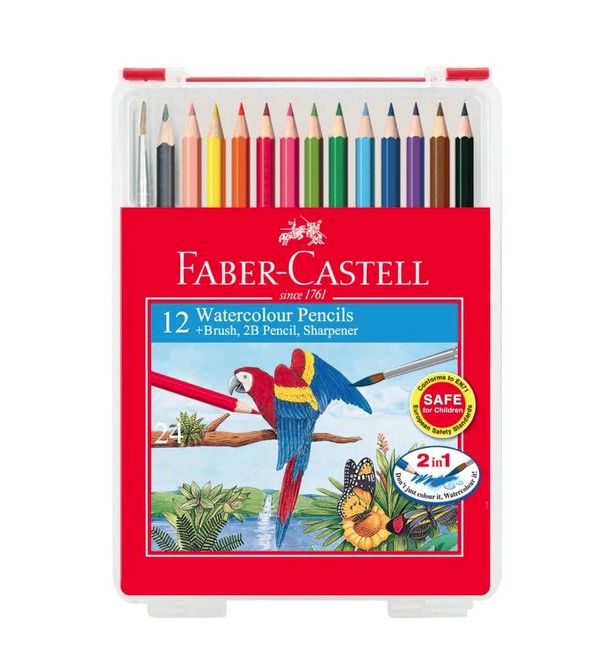 FABER-CASTELL 114562 12 WATERCOLOUR COLOUR PENCIL