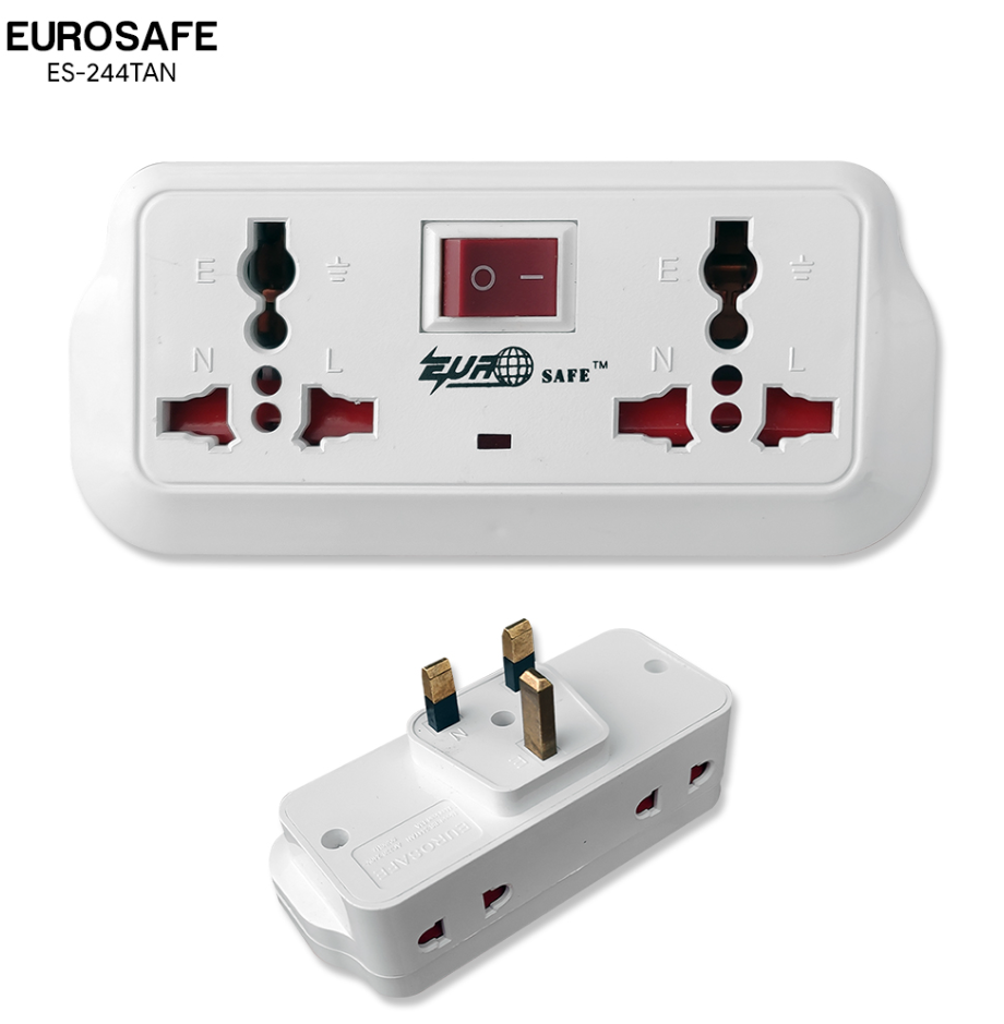 EUROSAFE 4-WAY MULTI ADAPTOR (ES-244TAN)