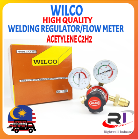 RIGHTWELL WILCO ACETYLENE (C2H2) REGULATOR FLOW METER (WELDING & CUTTING)