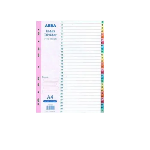 Index Plastic Separator - Numerical (1-31)