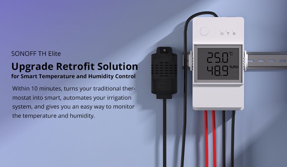 Sonoff TH Elite Smart Temperature And Humidity Monitoring Switch 16A/20A Dry Contact Output LCD Display Via eWelink Alexa