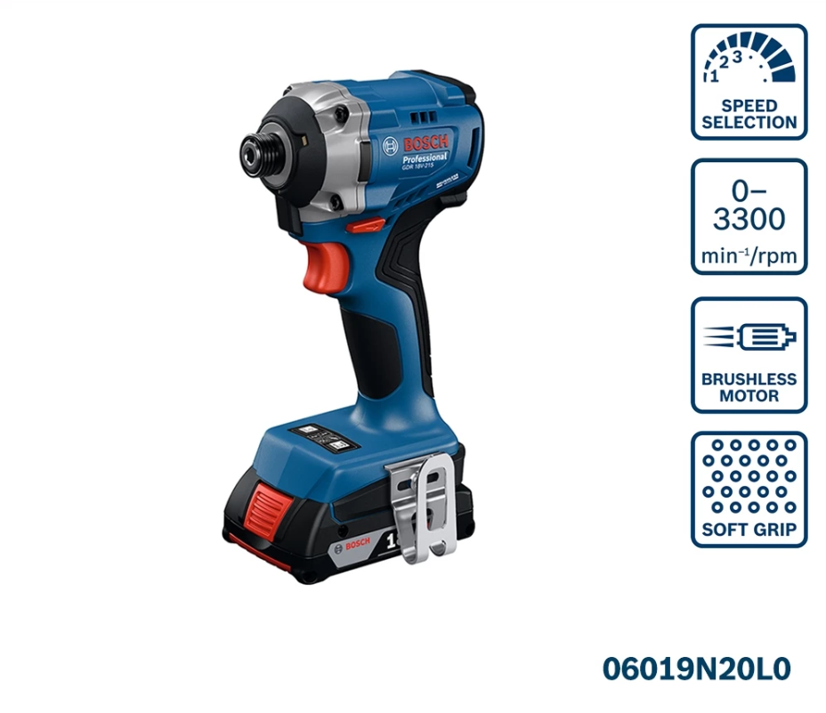 BOSCH GDR 18V-215 PROFESSIONAL CORDLESS IMPACT DRIVER (SET) (06019N20L0)