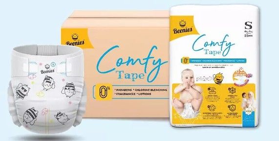 Beenies Comfy Tape CONVENIENCE Pack Lampin Bayi Jenis Tape Pek Kemudahan / Baby Diapers Tape NB-XL 12 Packs (1 Carton) S22 Tape 1Ctn New SL-11135-11139-NEW-CTN-KK
