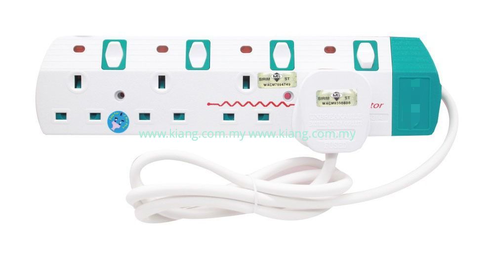 QP POWER EXTENSION PLUG 4 GANG 5 METER