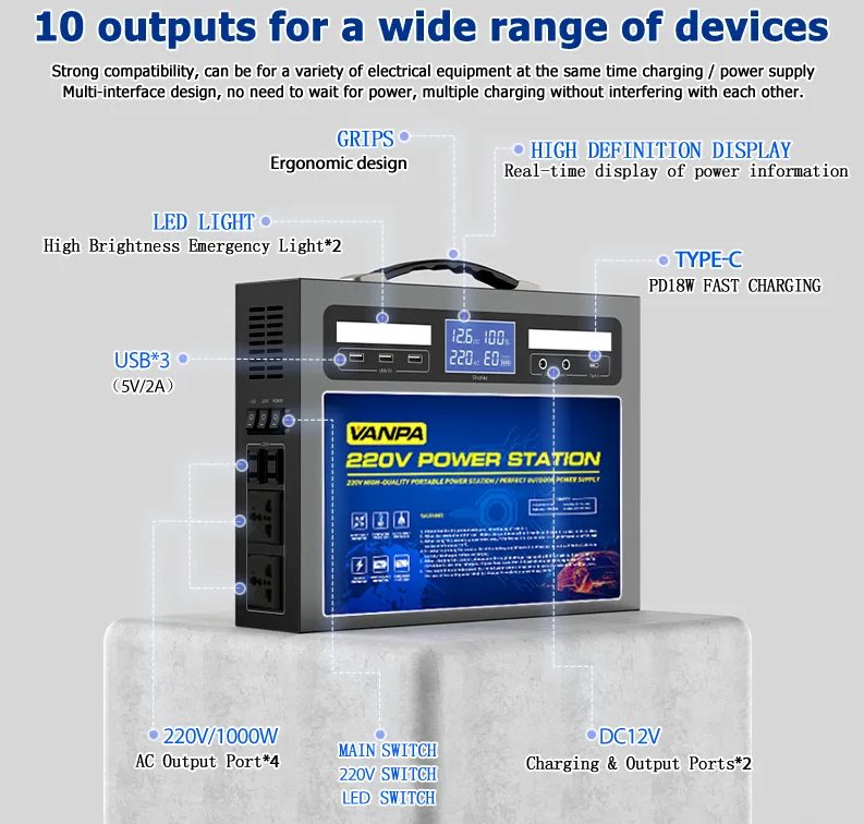VANPA Power Station 300W Portable Charge 220V