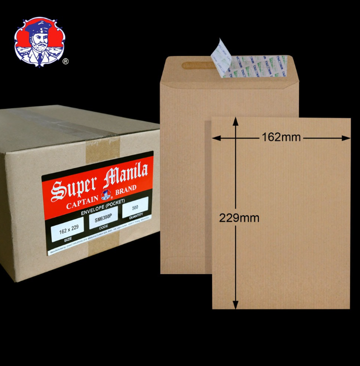 6.375"X9" SUPER MANILA 110GM P&S POCKET ENVELOPE (500'S/BOX)