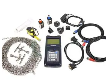 Flow Meter, Transducer & Cables, Chain/Clamp/Ruler/RS232 Cable, Power Adapter/Charger, Acoustic Gel Portable flow meter - CNI