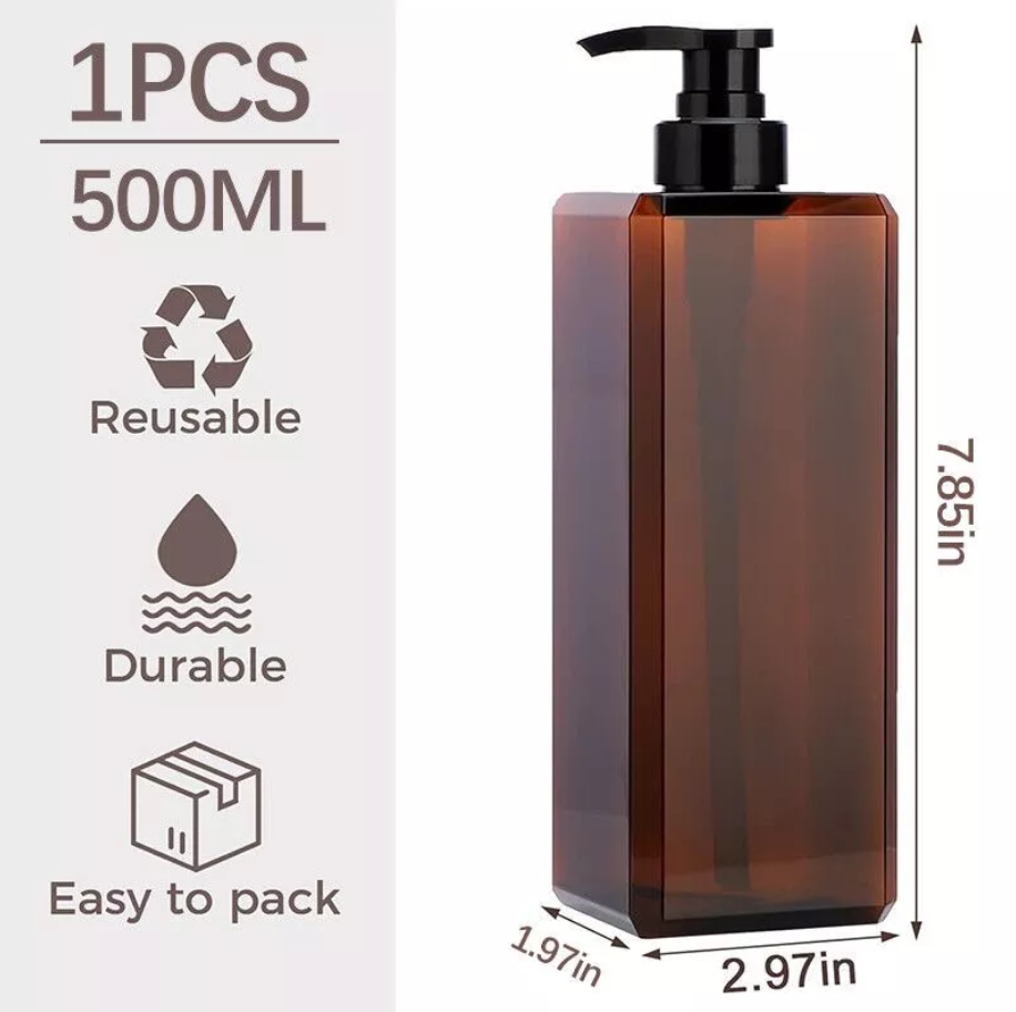 OK 500ml PET Liquid Soap Dispenser Shampoo Pump Bottle/Empty Container/Bathroom Shower Accessories