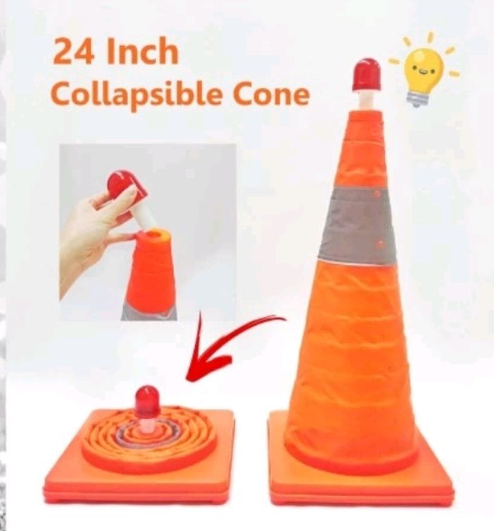 Foldable Safety Cone With Light