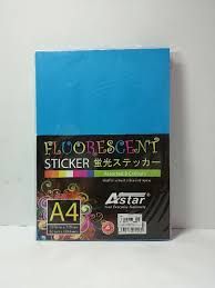 Astar Fluorescent Sticker Light Blue 50 pieces