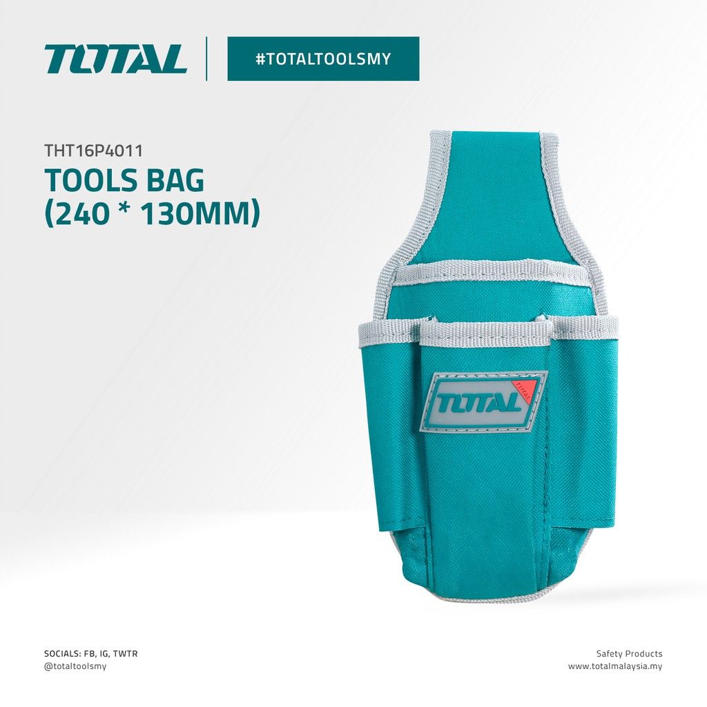 TOTAL TOOLS BAG DESIGNED WITH 4 POCKETS DIMENSIONS/SIZE OF WAIST BAG (240MM X 130MM) THT16P4011