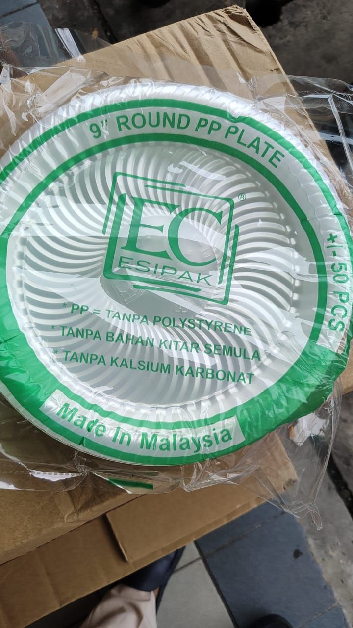 9' DISPOSABLE PLATE (50'S/PKT) - PLASTIC TYPE