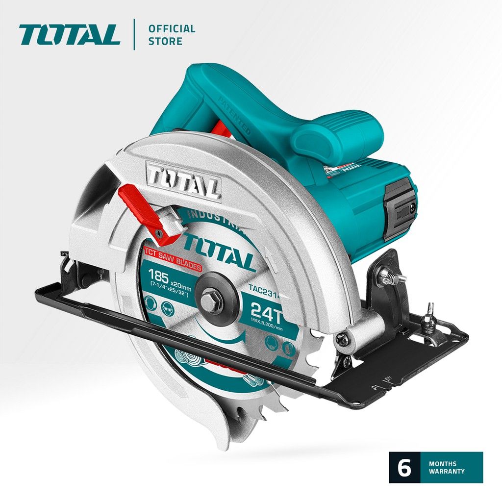 TOTAL TS11418526 CIRCULAR SAW (ADJUSTABLE BLADE DEPTH AND BEVEL ANGLE.)