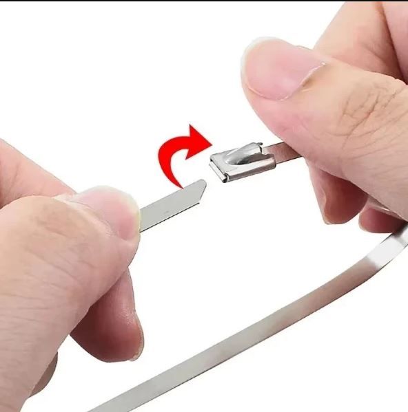 100Pcs Multi-Purpose Locking Cable Metal Zip Ties Stainless Steel Cable Tie 304 Grade